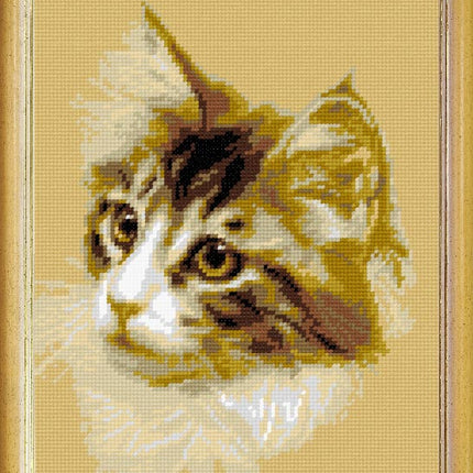 Needlepoint Canvas "Cat" 9.5x12.6" / 24x32 cm