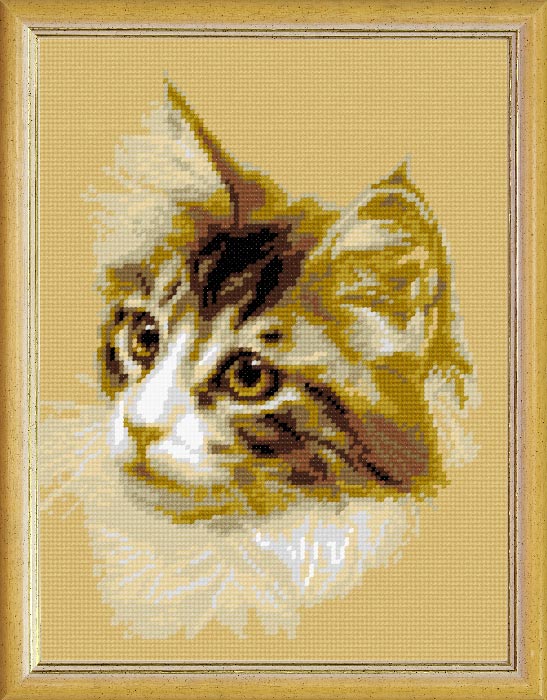 Needlepoint Canvas "Cat" 9.5x12.6" / 24x32 cm