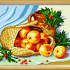 Needlepoint Canvas "Basket with apples" 9.5x12.6" / 24x32 cm