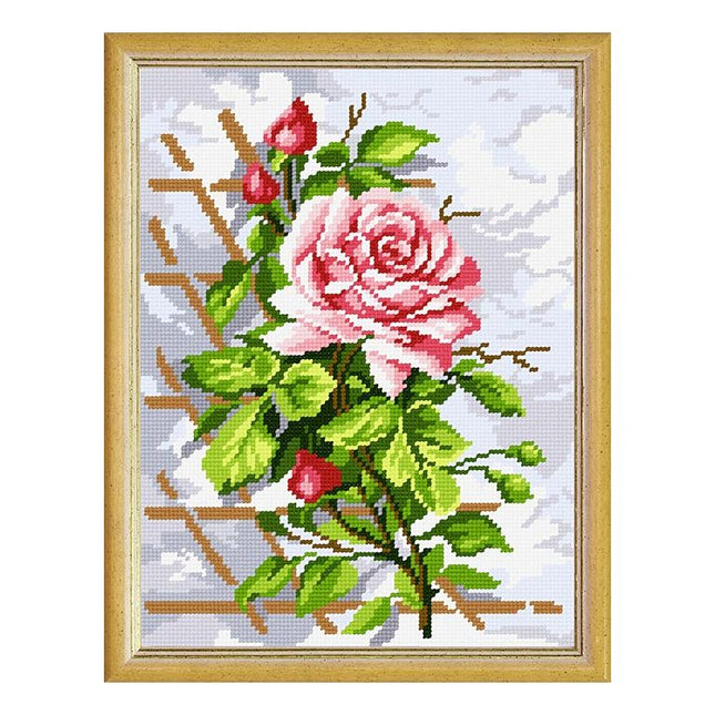 Needlepoint Canvas "Rose" 9.5x12.6" / 24x32 cm