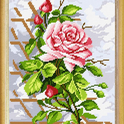 Needlepoint Canvas "Rose" 9.5x12.6" / 24x32 cm