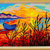 Needlepoint Canvas "Sunset" 9.5x12.6" / 24x32 cm