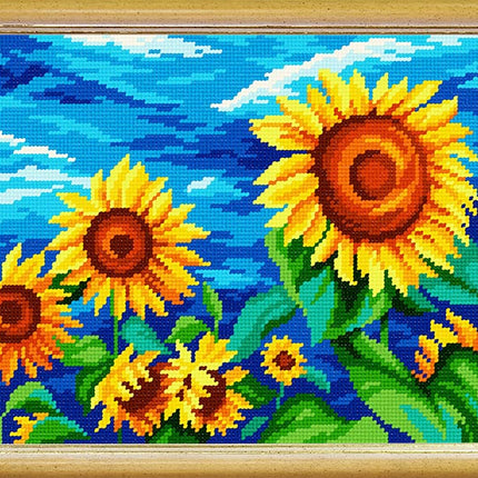 Needlepoint Canvas "Sunflowers (impressionism)" 9.5x12.6" / 24x32 cm
