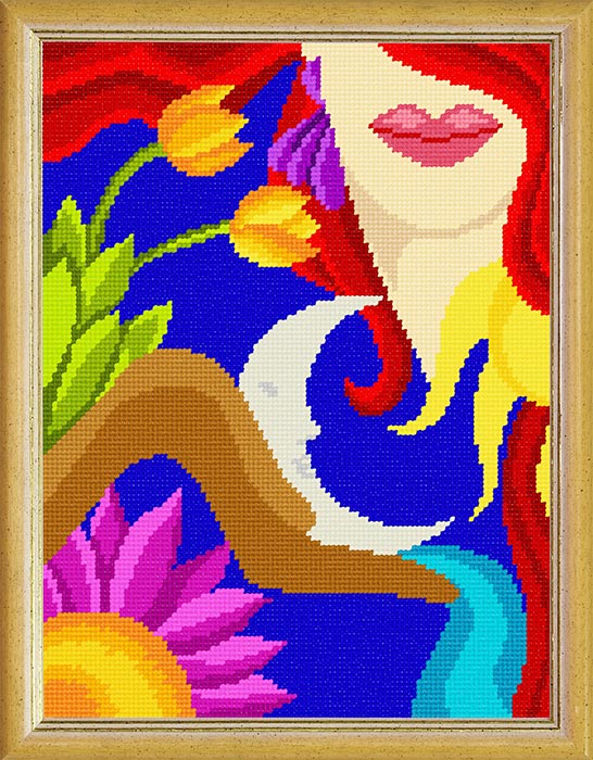 Needlepoint Canvas "Summer" 9.5x12.6" / 24x32 cm