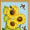 Needlepoint Canvas "Sparrows on a sunflower" 9.5x12.6" / 24x32 cm