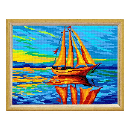 Needlepoint Canvas "Sunset" 9.5x12.6" / 24x32 cm