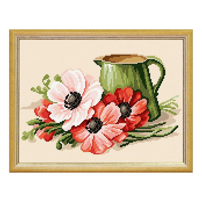 Needlepoint Canvas "Poppies" 9.5x12.6" / 24x32 cm