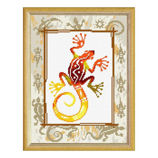 Needlepoint Canvas "Gecko" 9.5x12.6" / 24x32 cm