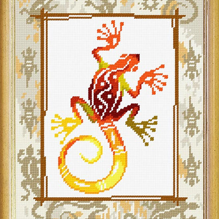Needlepoint Canvas "Gecko" 9.5x12.6" / 24x32 cm