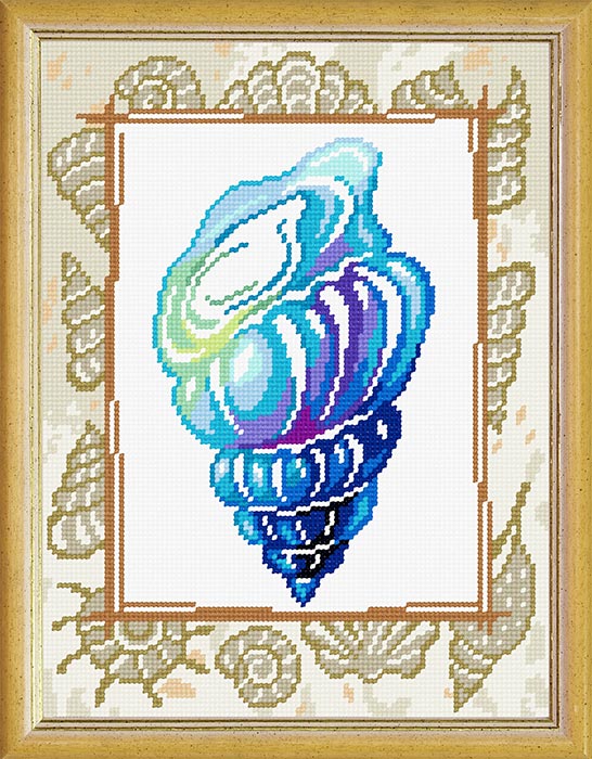 Needlepoint Canvas "Sound of the sea" 9.5x12.6" / 24x32 cm