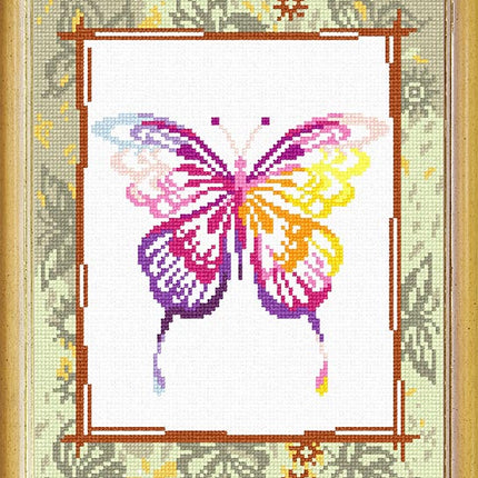 Needlepoint Canvas "Butterfly" 9.5x12.6" / 24x32 cm