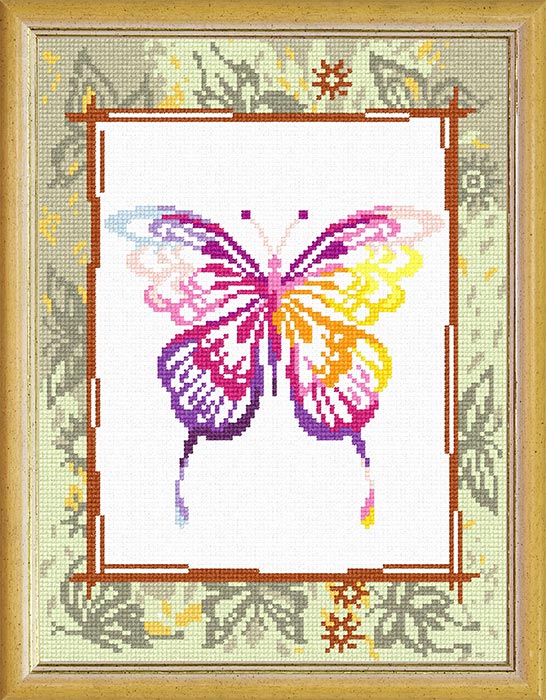 Needlepoint Canvas "Butterfly" 9.5x12.6" / 24x32 cm