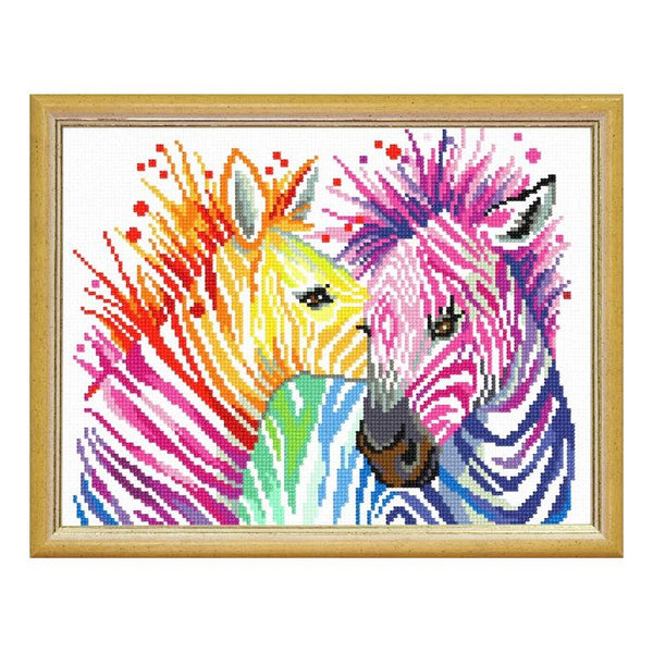 Needlepoint Canvas "Zebras" 9.5x12.6" / 24x32 cm