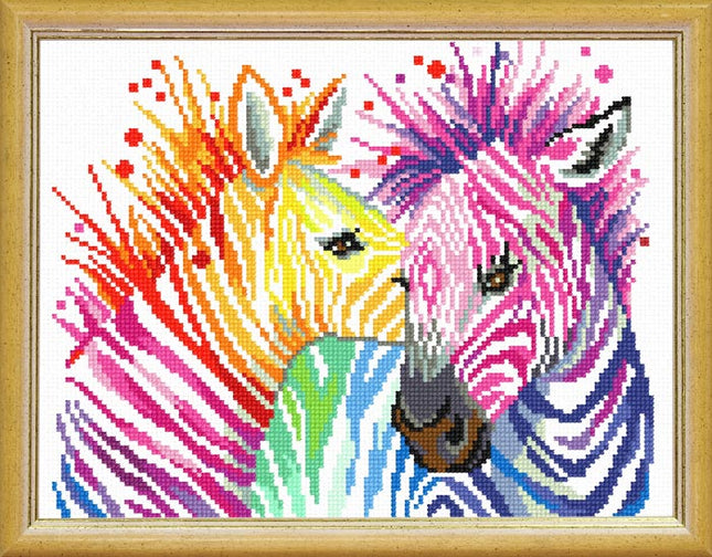 Needlepoint Canvas "Zebras" 9.5x12.6" / 24x32 cm