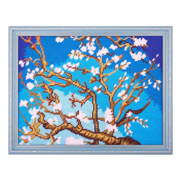 Needlepoint Canvas "Blooming almonds, V. van Gogh" 9.5x12.6" / 24x32 cm