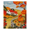 Satin stitch kit "Orange autumn" Long Stitch Kit, Embroidery kit, Stem stitch