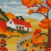 Satin stitch kit "Orange autumn" Long Stitch Kit, Embroidery kit, Stem stitch