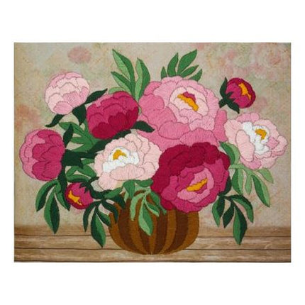 Satin stitch kit "Fragrant peonies" Long Stitch Kit, Embroidery kit, Stem stitch