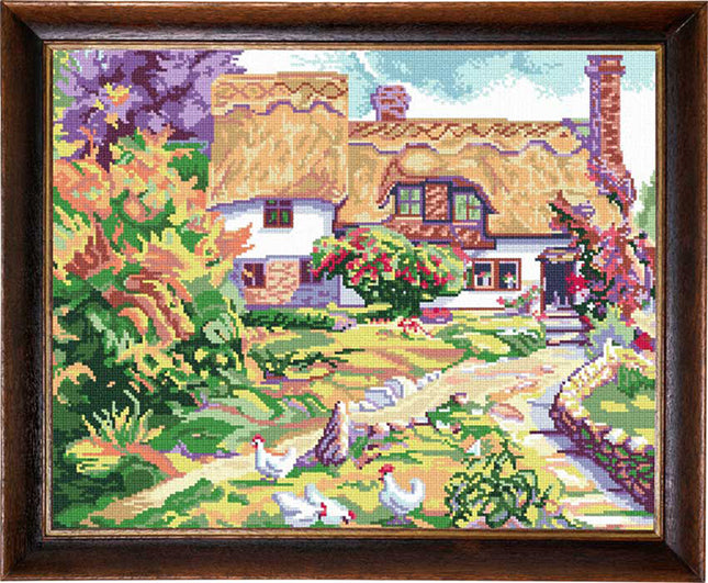 Needlepoint Canvas "Country yard" 15.7x19.7" / 40x50 cm
