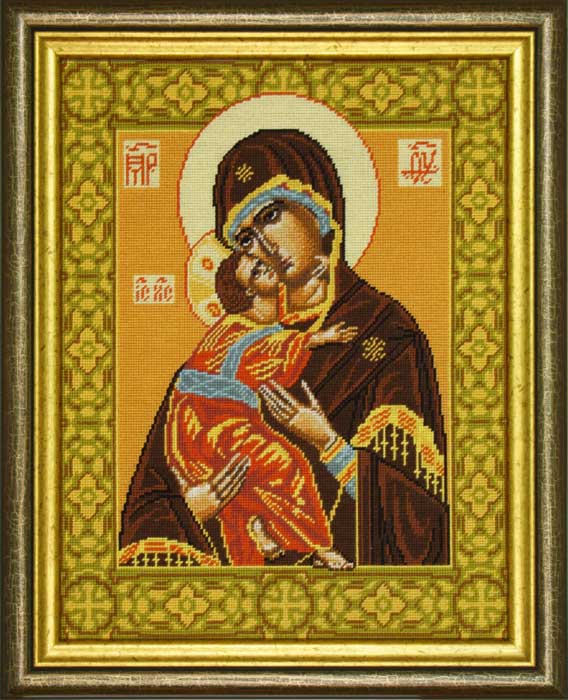 Needlepoint Canvas "Virgin of Vladimir" 15.7x19.7" / 40x50 cm