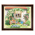 Needlepoint Canvas "Yard with a cat" 15.7x19.7" / 40x50 cm