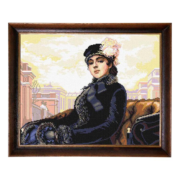 Needlepoint Canvas "Unknown Woman, І. Kramskoy" 15.7x19.7" / 40x50 cm