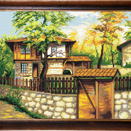 Needlepoint Canvas "Farmstead" 15.7x19.7" / 40x50 cm