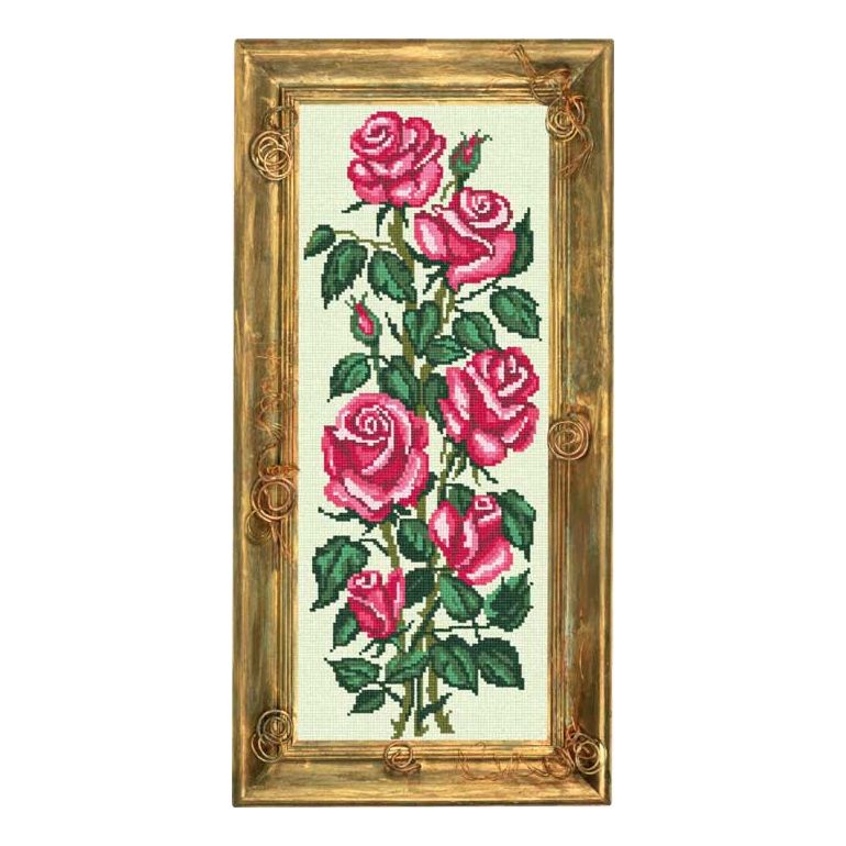 Needlepoint Canvas "Roses" 7.9x19.7" / 20x50 cm