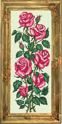 Needlepoint Canvas "Roses" 7.9x19.7" / 20x50 cm