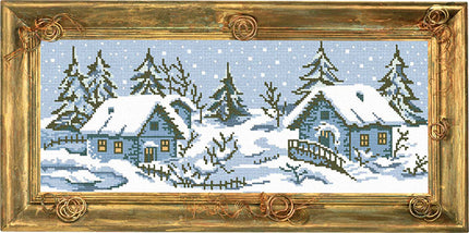 Needlepoint Canvas "Winter landscape" 7.9x19.7" / 20x50 cm