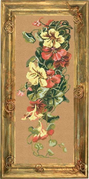 Needlepoint Canvas "Nasturtium" 7.9x19.7" / 20x50 cm