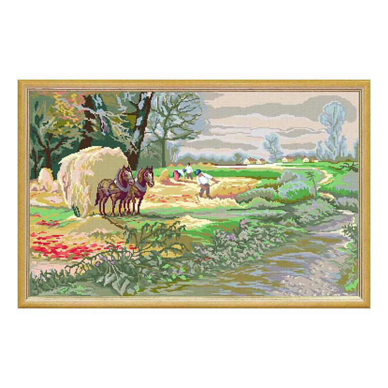 Needlepoint Canvas "Haymaking" 19.7x31.5" / 50x80 cm