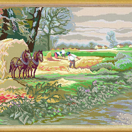 Needlepoint Canvas "Haymaking" 19.7x31.5" / 50x80 cm