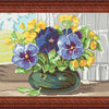 Needlepoint Canvas "Bouquet of violets" 13.0x19.7" / 33x50 cm