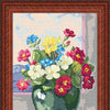 Needlepoint Canvas "Bouquet of primroses" 13.0x19.7" / 33x50 cm