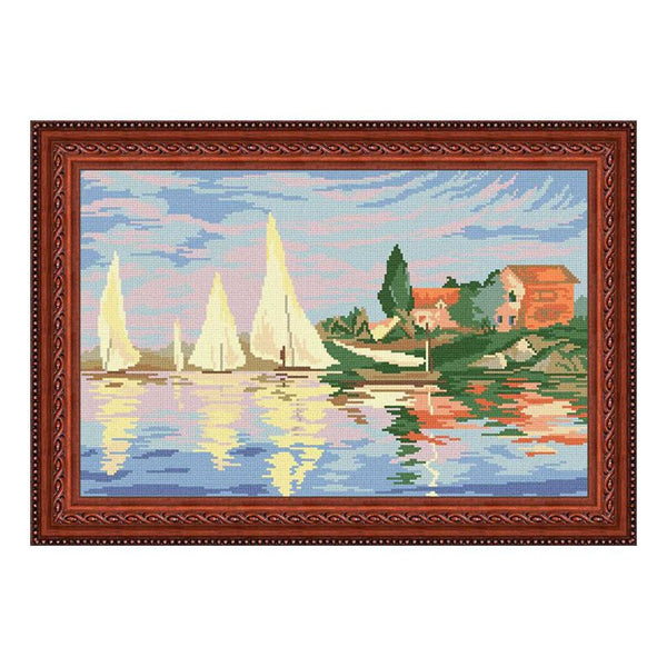 Needlepoint Canvas "Regatta at Argenteuil" 13.0x19.7" / 33x50 cm