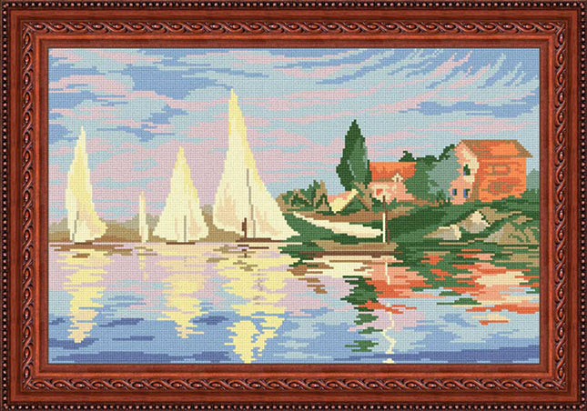 Needlepoint Canvas "Regatta at Argenteuil" 13.0x19.7" / 33x50 cm