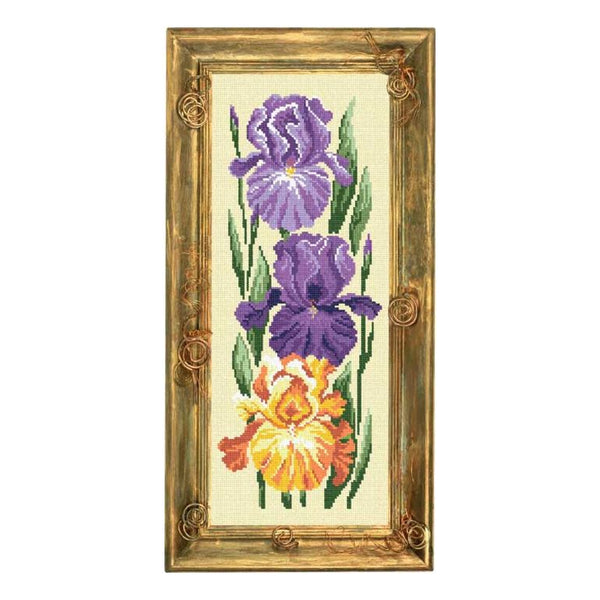Needlepoint Canvas "Irises" 7.9x19.7" / 20x50 cm