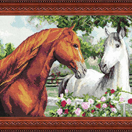 Needlepoint Canvas "Graceful Pair" 13.0x19.7" / 33x50 cm