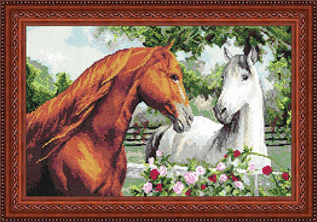 Needlepoint Canvas "Graceful Pair" 13.0x19.7" / 33x50 cm