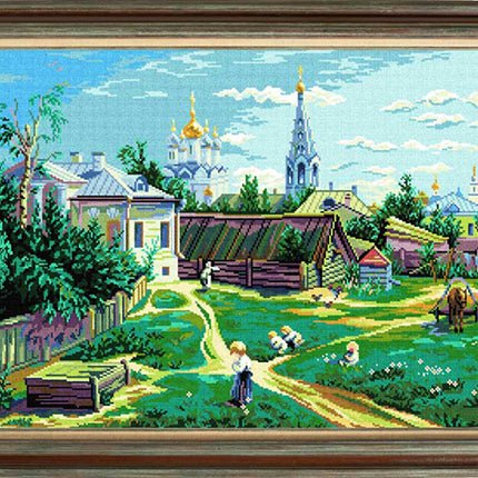 Needlepoint Canvas "Courtyard, V. Polenov" 19.7x31.5" / 50x80 cm