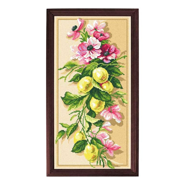 Needlepoint Canvas "Lemon Branchlet" 9.8x19.7" / 25x50 cm