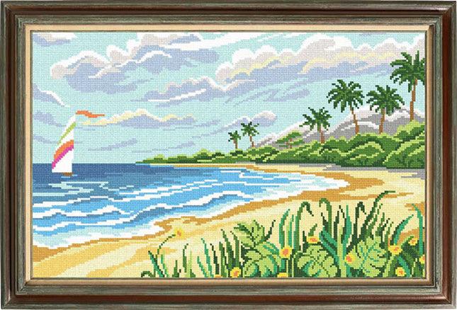 Needlepoint Canvas "Sea" 13.0x19.7" / 33x50 cm