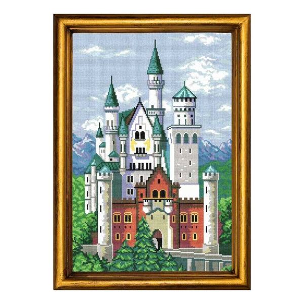 Needlepoint Canvas "Neuschwanstein Castle" 13.0x19.7" / 33x50 cm