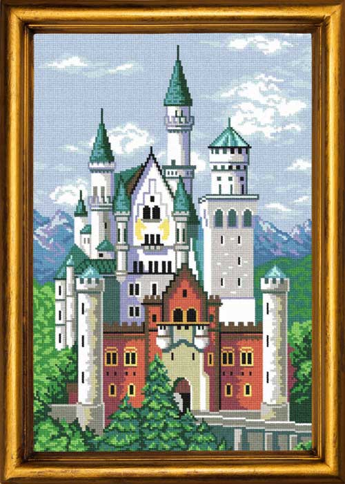 Needlepoint Canvas "Neuschwanstein Castle" 13.0x19.7" / 33x50 cm
