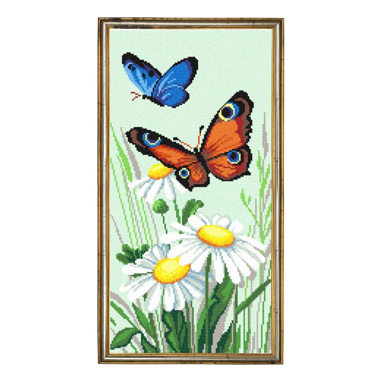 Needlepoint Canvas "Summer butterflies" 9.8x19.7" / 25x50 cm
