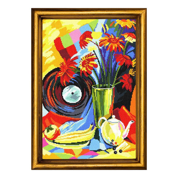 Needlepoint Canvas "Still Life with a Disk" 13.0x19.7" / 33x50 cm