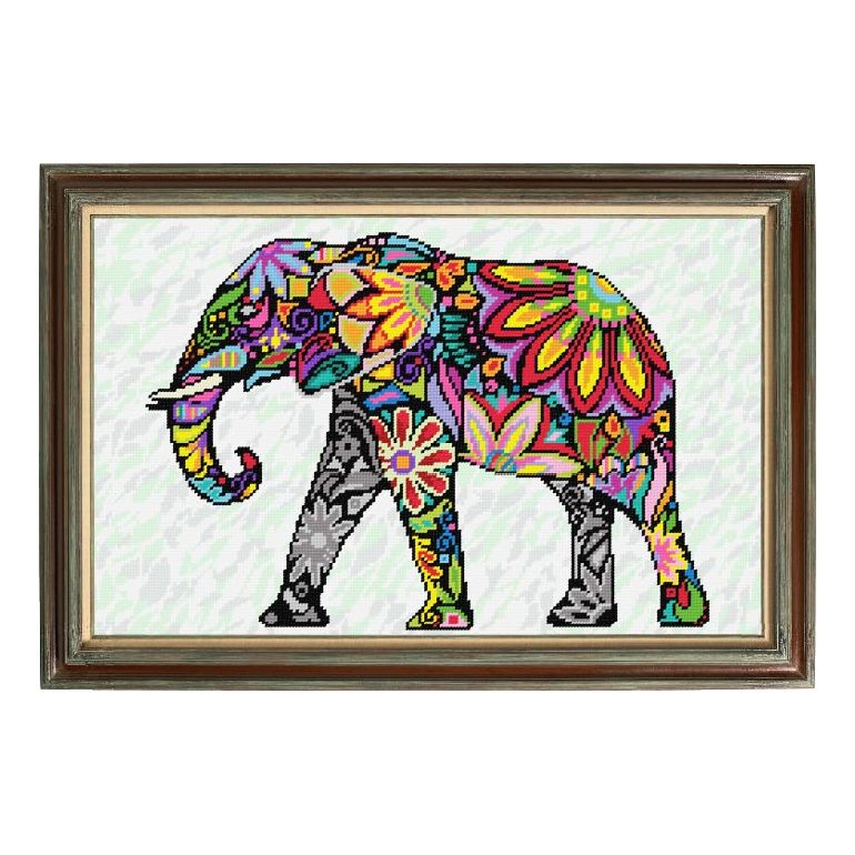 Needlepoint Canvas "Elephant" 13.0x19.7" / 33x50 cm