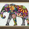 Needlepoint Canvas "Elephant" 13.0x19.7" / 33x50 cm