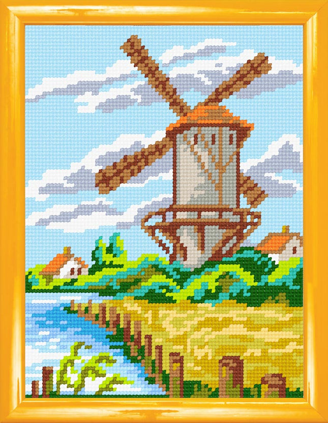 DIY Needlepoint Kit "European Mill" 10.6"x14.2"